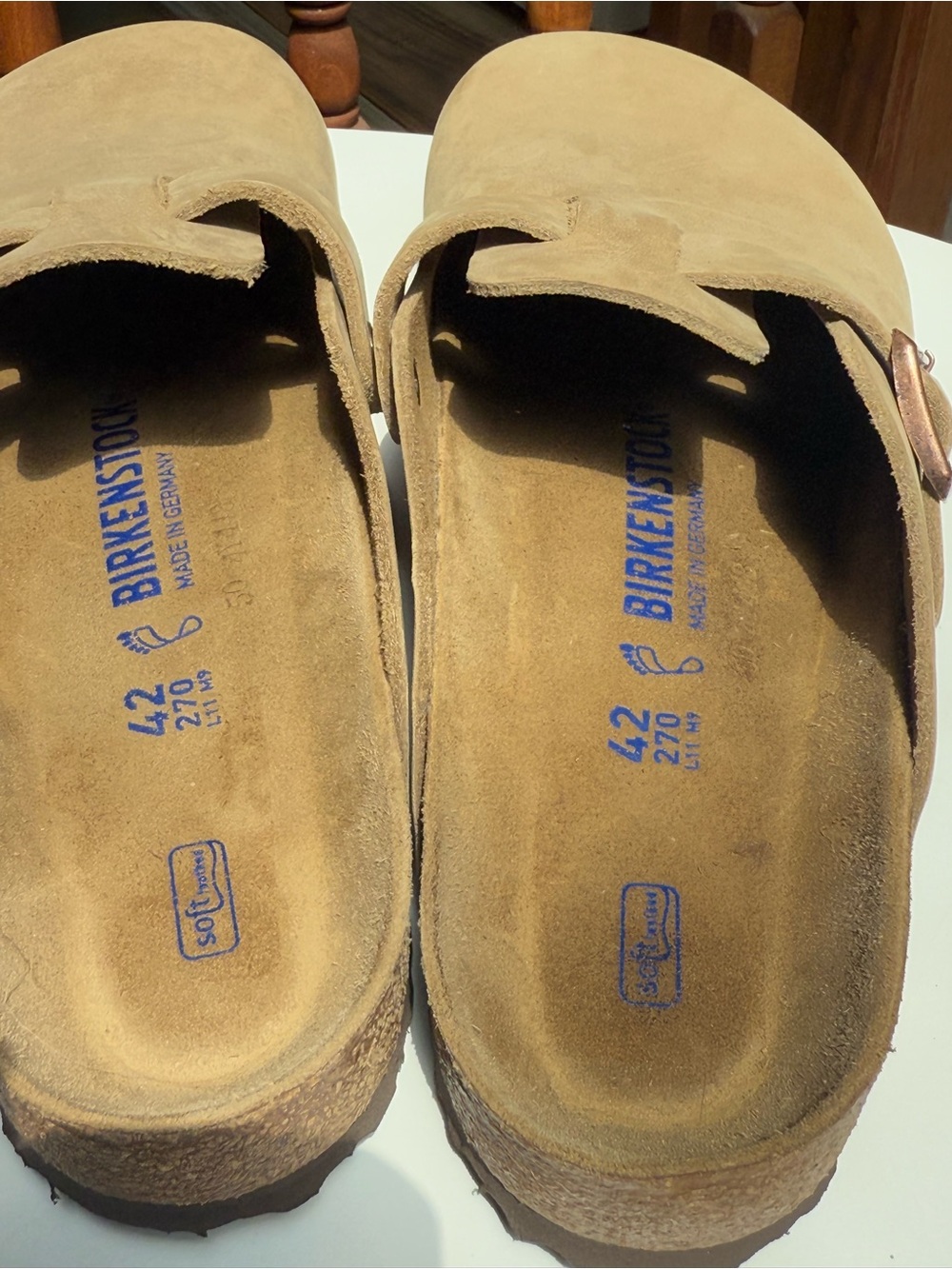 Birkenstock Boston leather Clogs in Light Tan for men size 9-9.5 - Picture 7 of 7